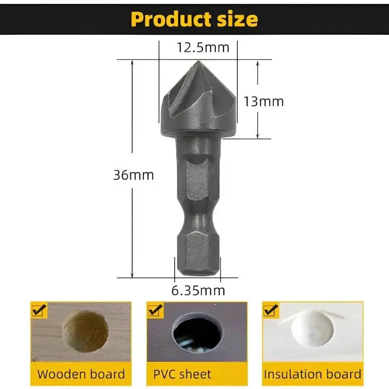 Hexagonal Shank Six Blade Woodworking Chamfer Tool