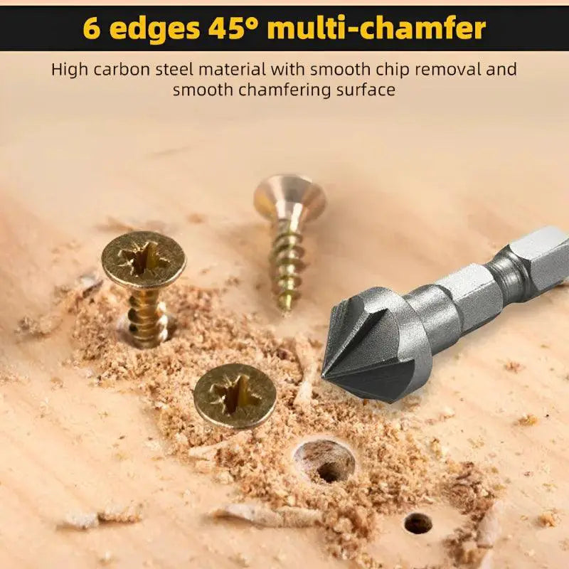 Hexagonal Shank Six Blade Woodworking Chamfer Tool