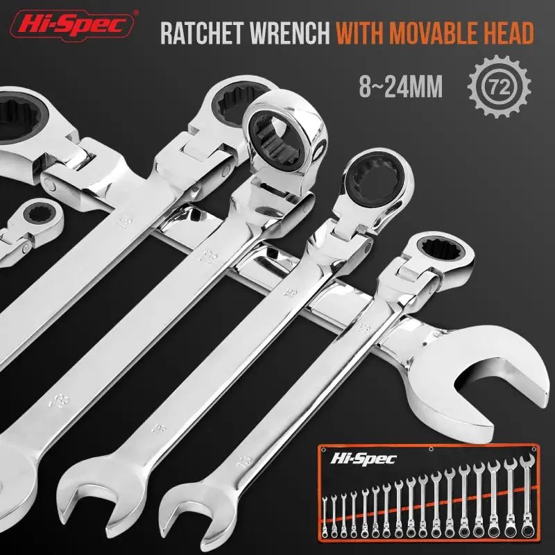 Hi - Spec Adjustable Torque Ratchet Set 8 - 19mm For Bikes Quick Fixes