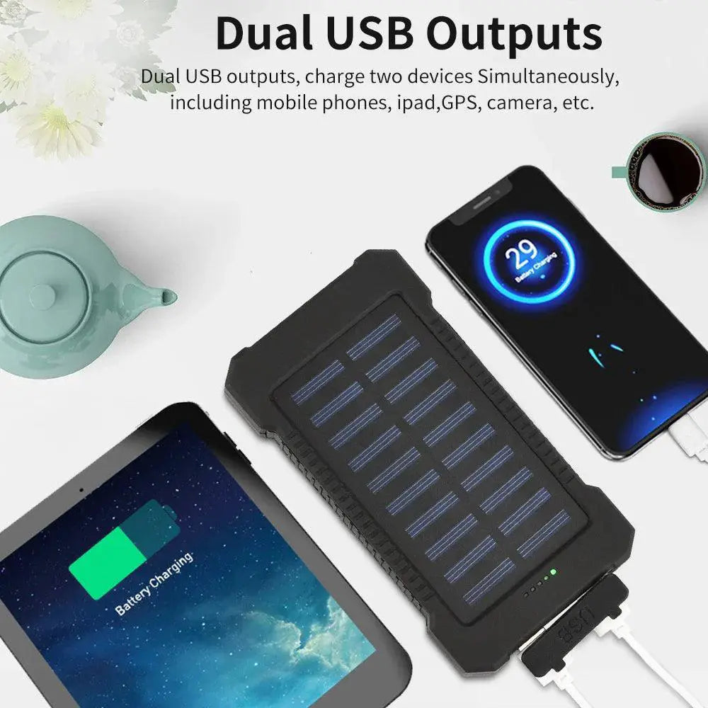 High Capacity 30000mAh Waterproof Solar Power Bank