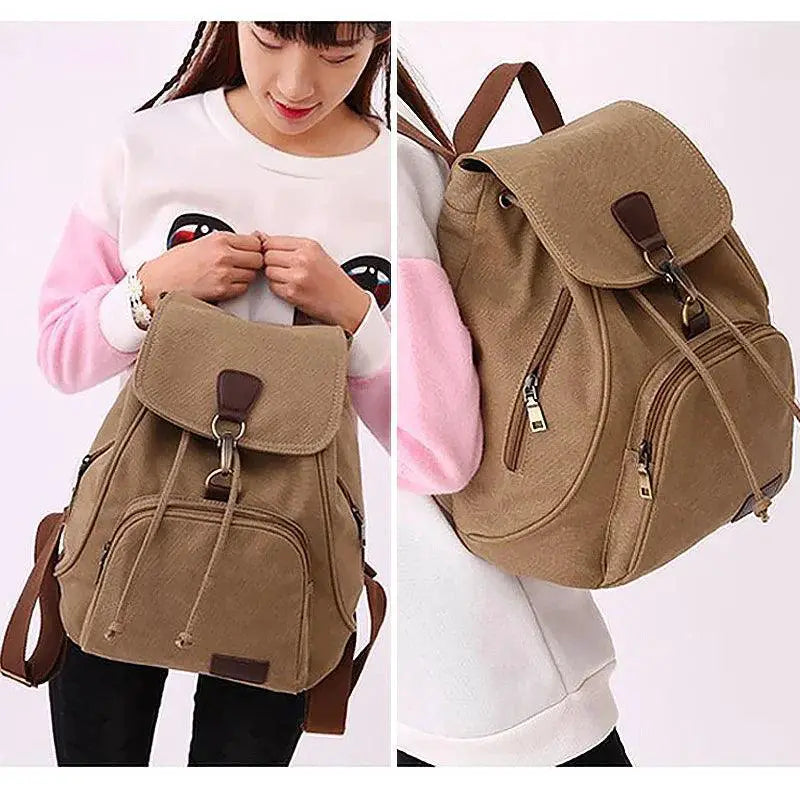 High Capacity Women's Canvas Backpack Trendy Bag