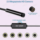 High-Definition Waterproof Endoscope Camera with Adjustable LED Lights