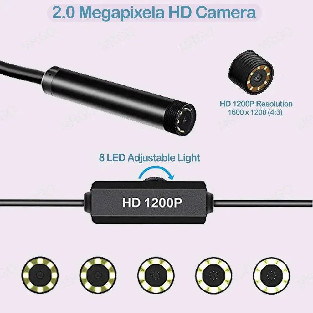 HD Waterproof Endoscope Camera With Adjustable LED Lights