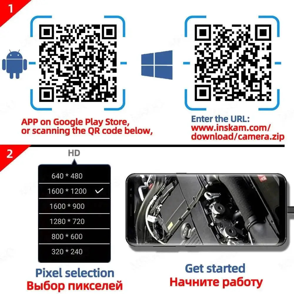 HD Waterproof Endoscope Camera With Adjustable LED Lights