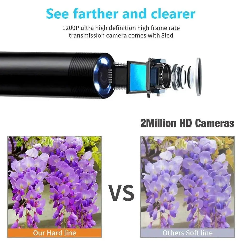 HD Waterproof Endoscope Camera With Adjustable LED Lights
