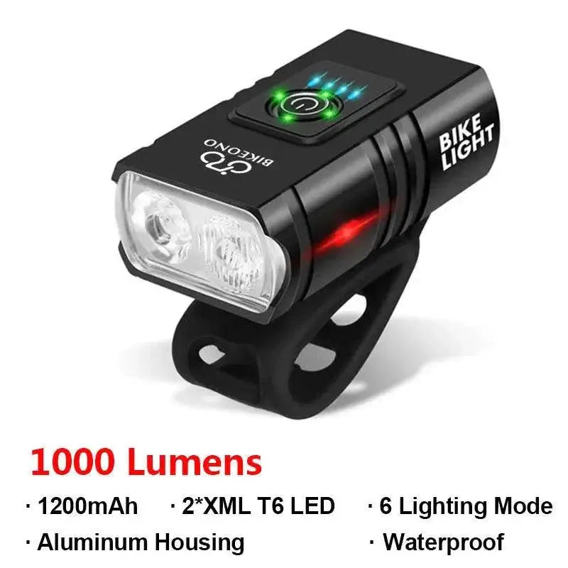 High Performance 1000 Lumen USB Rechargeable Bike Headlight