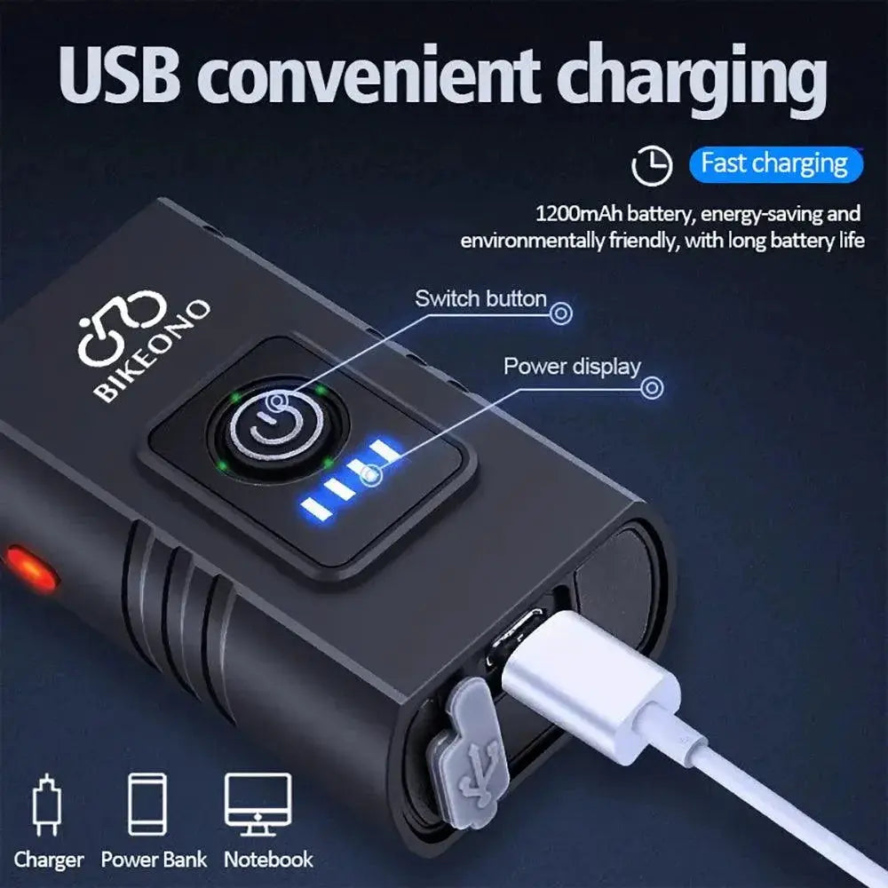 High Performance 1000 Lumen USB Rechargeable Bike Headlight