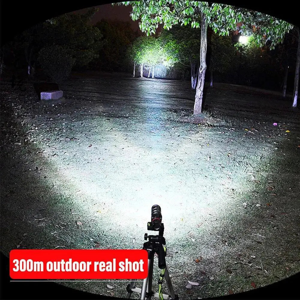 High Power LED Flashlight Zoomable Torch USB Charging