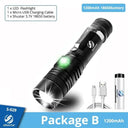 High Power LED Flashlight Zoomable Torch Waterproof USB Charging