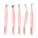 High Precision Pink Eyelash Extension Tweezers Tool for Professionals