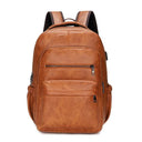 High Quality USB Charging Backpack Men PU Leather Bagpack