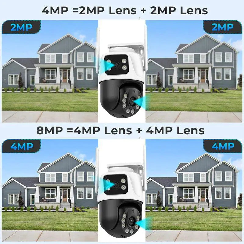 High Resolution Dual Lens PTZ Night Vision Security Camera