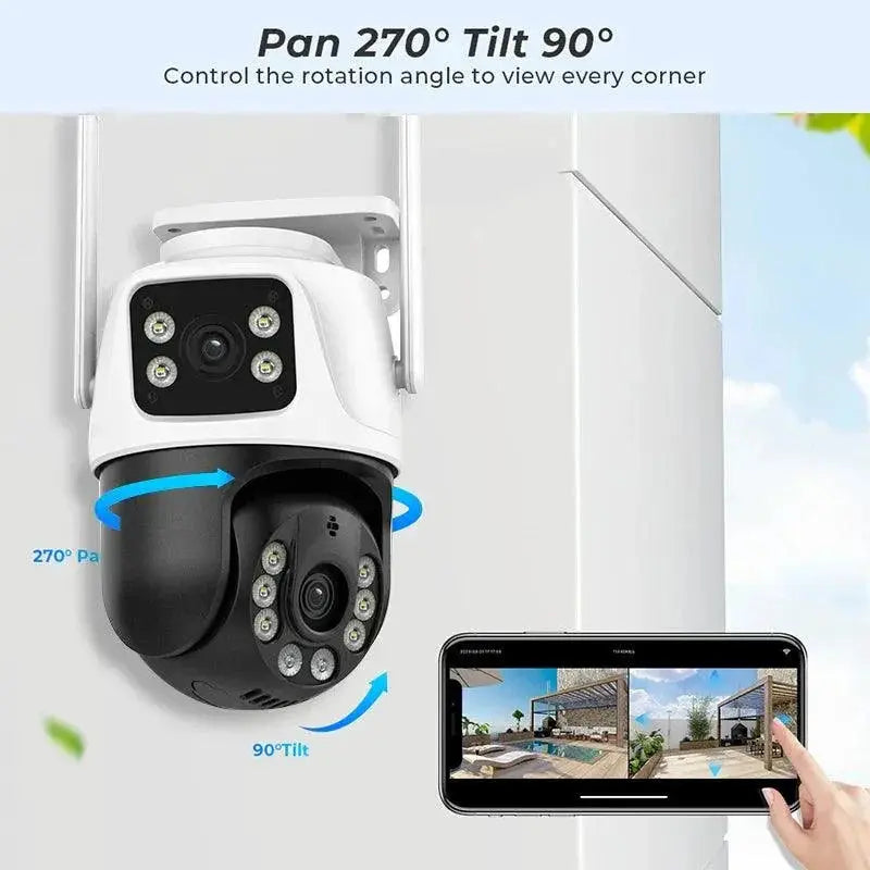 High Resolution Dual Lens PTZ Night Vision Security Camera