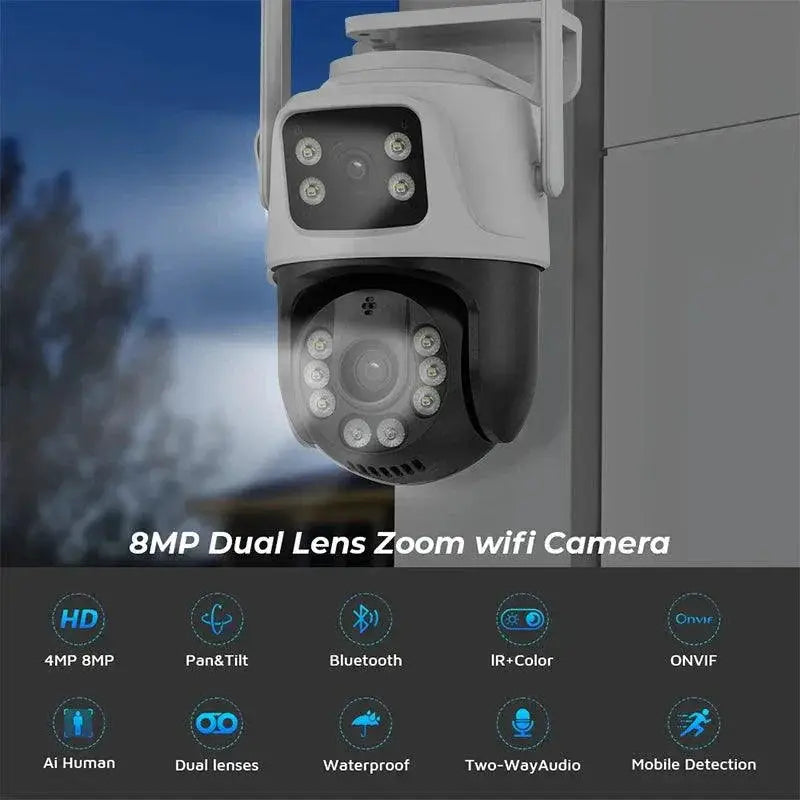 High Resolution Dual Lens PTZ Night Vision Security Camera
