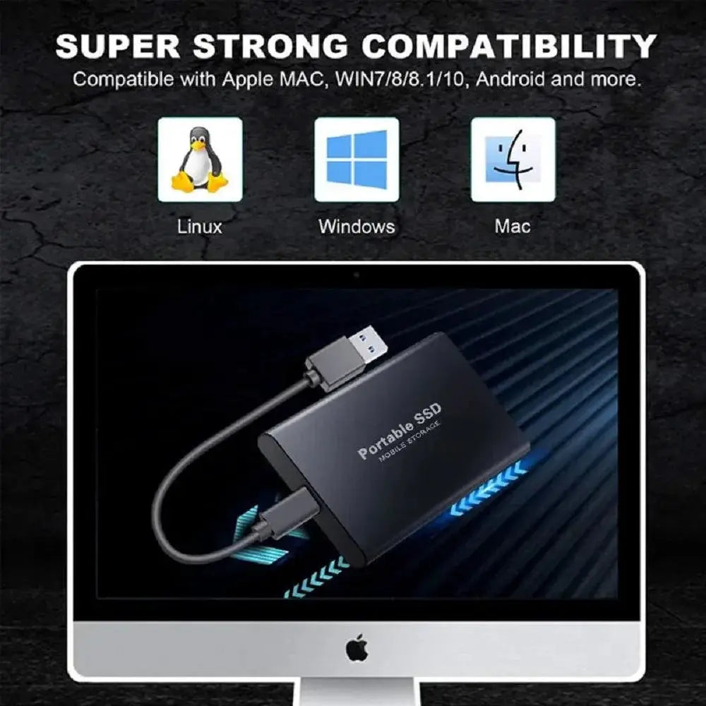 High Speed Portable SSD 1TB 2TB Fast External Drive