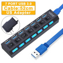 High-Speed USB Hub with Switch Seamless Data Transfer Hub