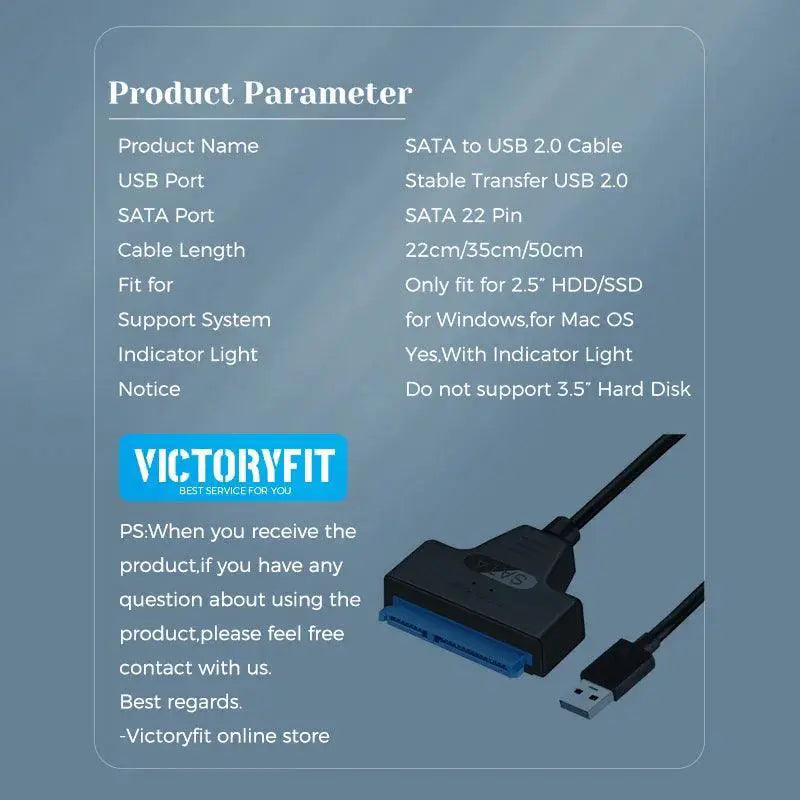 High Speed USB SATA Cable For Fast Data Transfer Solution