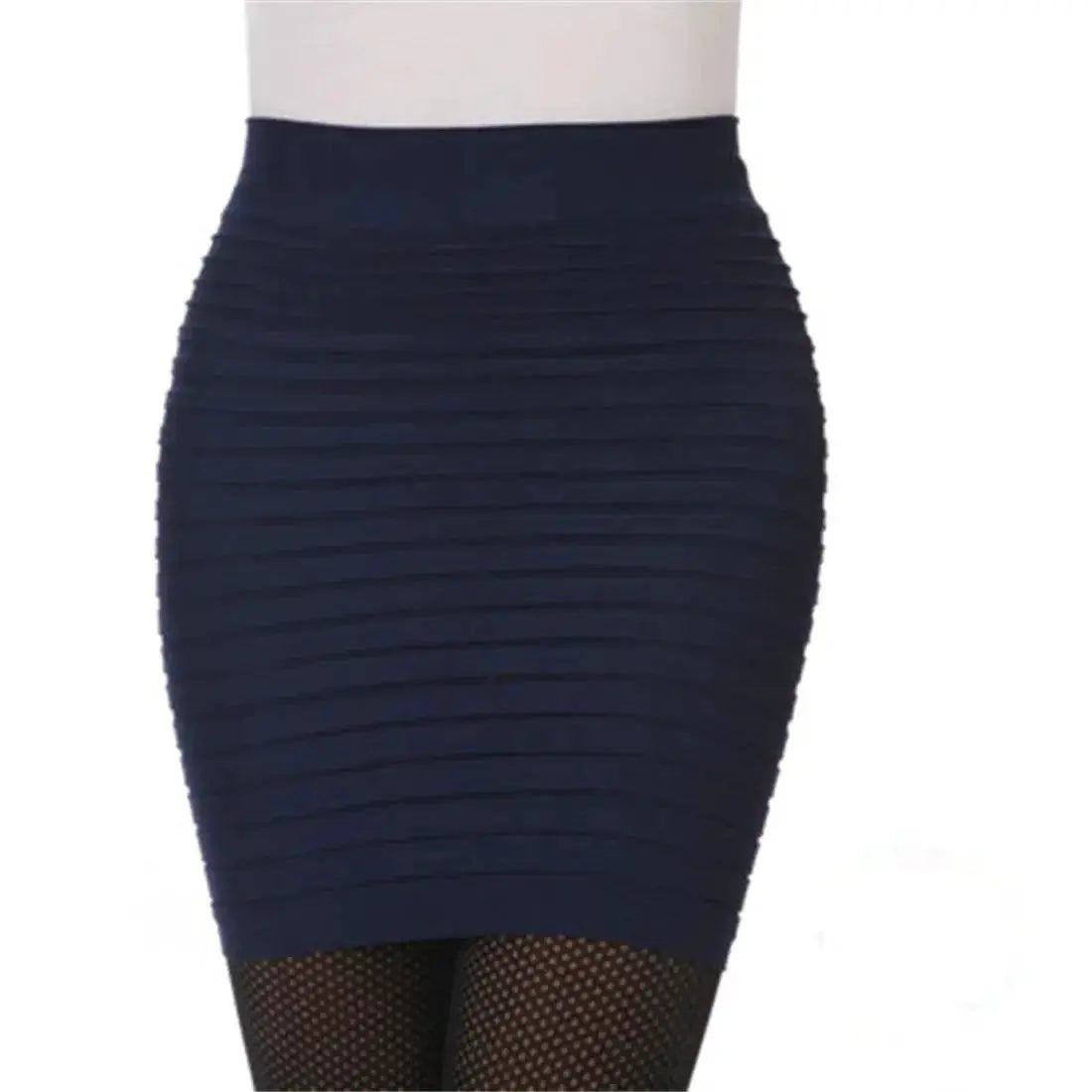 High Waist Elastic Pleated Office Skirt For Summer Chic