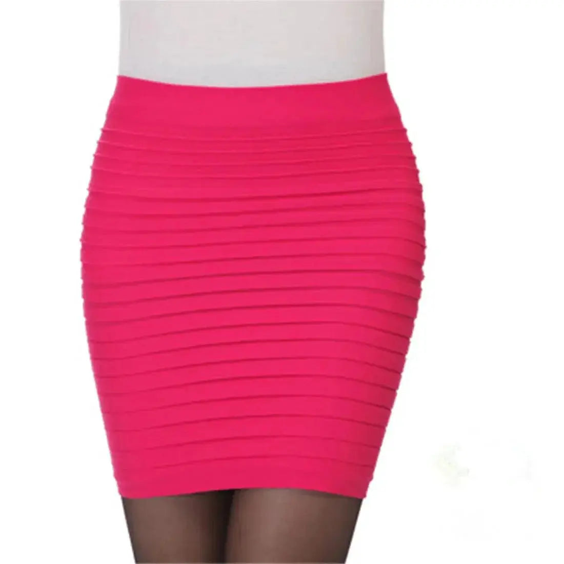 High Waist Elastic Pleated Office Skirt For Summer Chic