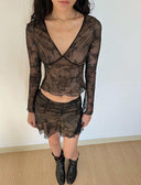 Highlife Lace Dress Elegant Deep V Neckline Intricate Detailing