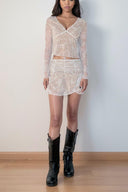 Highlife Lace Dress Elegant Deep V Neckline Intricate Detailing