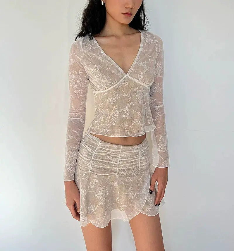 Highlife Lace Dress Elegant Deep V Neckline Detailing