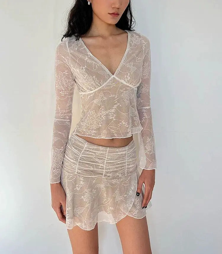 Highlife Lace Dress Elegant Deep V Neckline Detailing