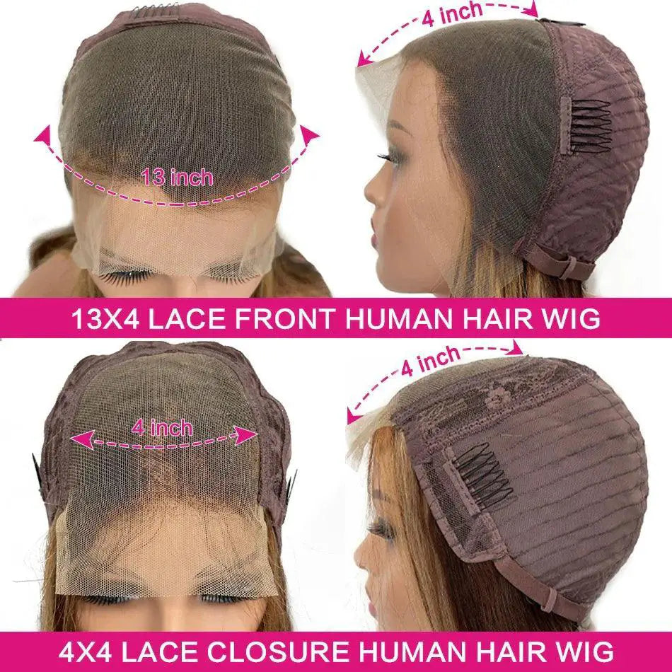 Highlight Ombre Curly Lace Front Human Hair Wig For Volume