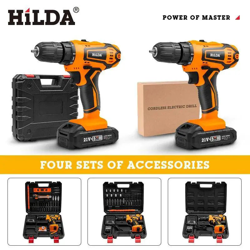 HILDA Cordless Drill 12V 16V 20V Mini Power Driver