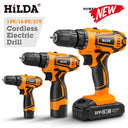 HILDA Cordless Electric Drill 12V 16V 20V Mini Power Driver