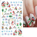 Holiday Nail Art Stickers - Snowflakes, Holly & Santa Bird