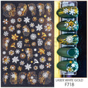 Holiday Nail Art Stickers - Snowflakes, Holly & Santa Bird