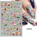 Holiday Nail Art Stickers - Snowflakes, Holly & Santa Bird