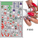 Holiday Nail Art Stickers - Snowflakes, Holly & Santa Bird