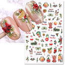 Holiday Nail Art Stickers - Snowflakes, Holly & Santa Bird