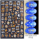 Holiday Nail Art Stickers - Snowflakes, Holly & Santa Bird