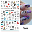 Holiday Nail Art Stickers - Snowflakes, Holly & Santa Bird