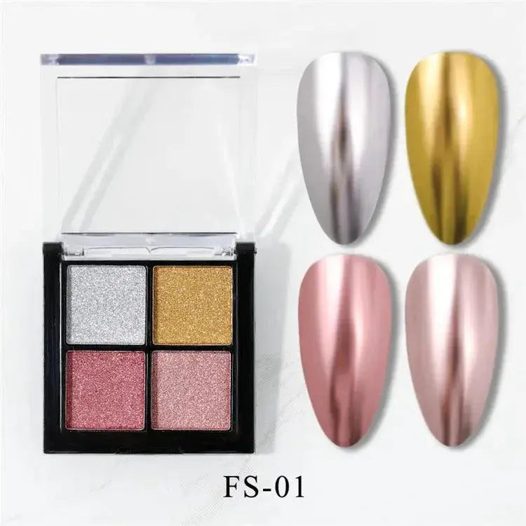 Holographic Aurora Nail Glitter Powder Kit Six Color Set
