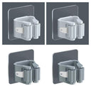 Home Bathroom Storage Organizer Hooks Wall Mop Broom Holder