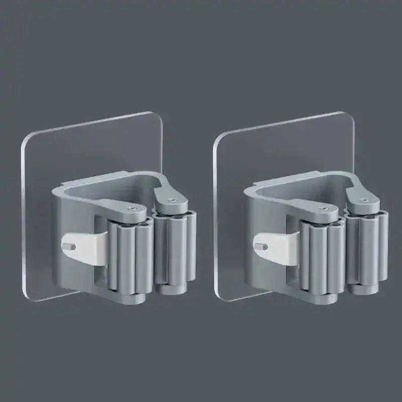 Bathroom Storage Organizer Hooks Wall Mop Broom Holder