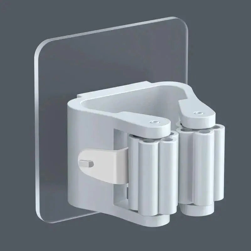 Bathroom Storage Organizer Hooks Wall Mop Broom Holder