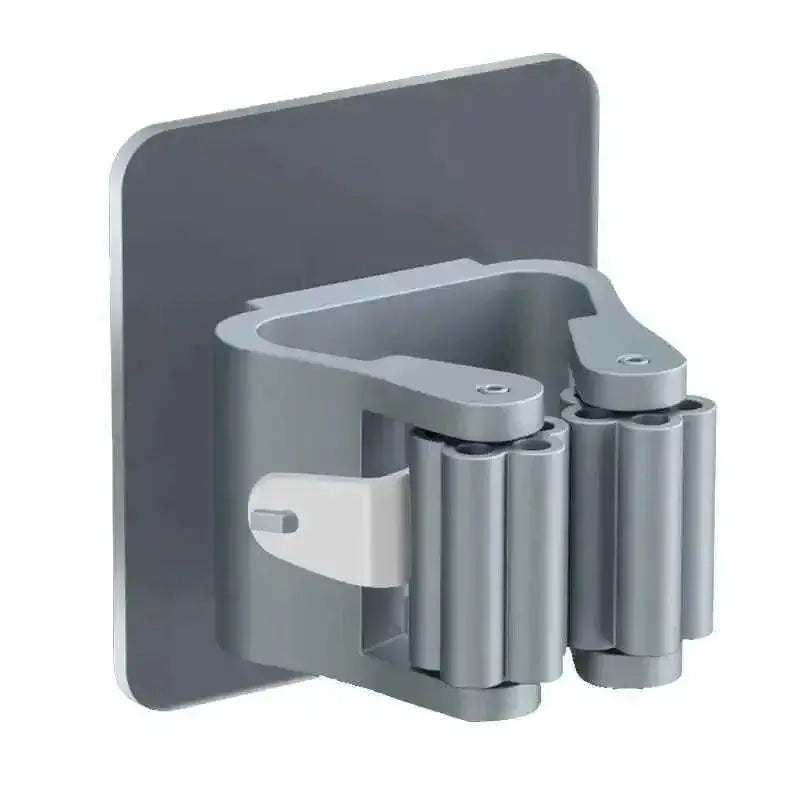 Bathroom Storage Organizer Hooks Wall Mop Broom Holder