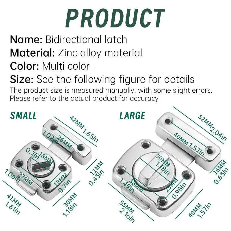 Home Security Twist Bolt Latch For Bathroom And Toilet Lock