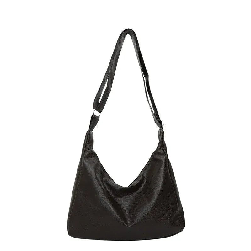 Homefish Leather Crossbody Tote Bag For Women Black Vintage Style Large Capacity