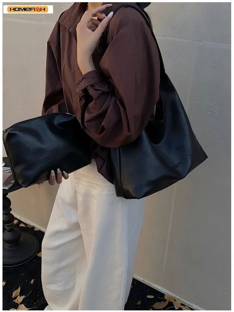 Homefish Tote Bag For Women Retro Large Capacity Shoulder Bag Casual Chic Beauty