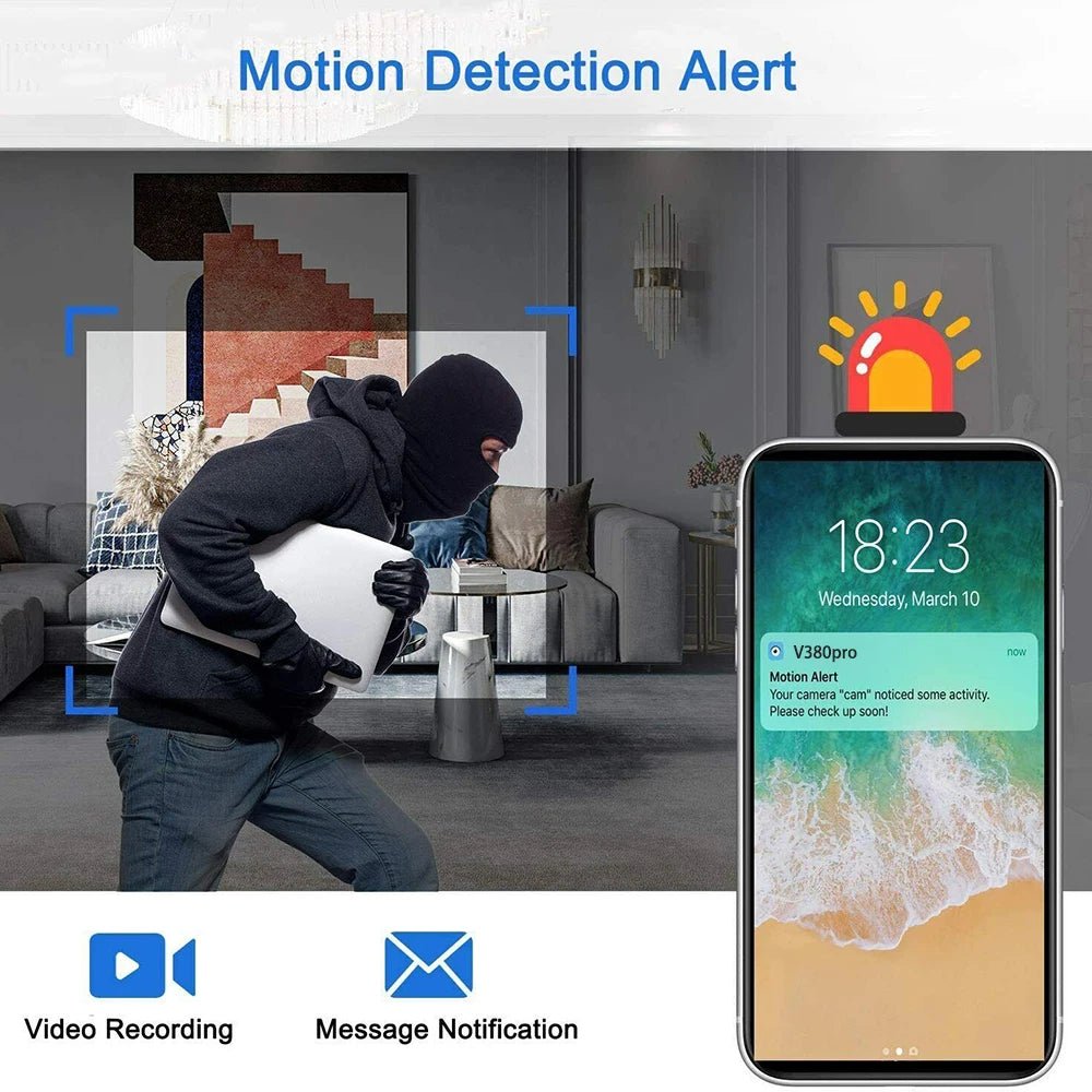 HomeGuard Mini WiFi Camera - 1080P Full HD Night Vision Remote Monitoring Pro AI