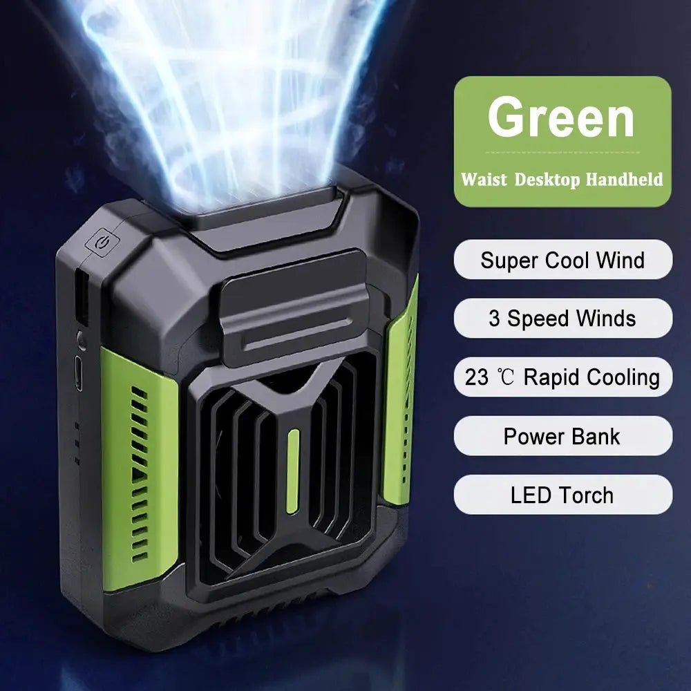 Homfish Belt Clip Fan Portable Power Bank Stay Cool On The Go