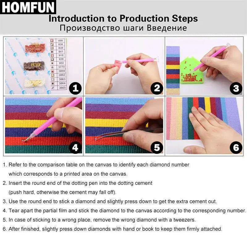 HOMFUN Diamond Painting Kit Personalized DIY Rhinestone Art
