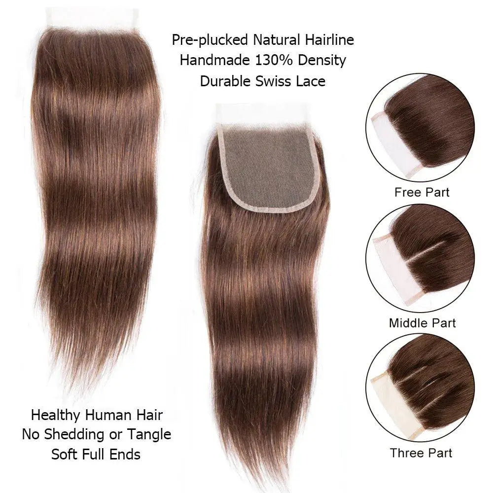 Honey Blonde Ombre 4x4 Lace Closure Remy Human Hair