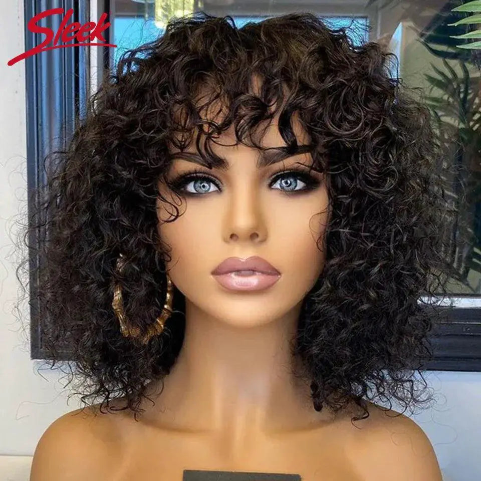 Honey Water Wave Blonde Pixie Bob Cut Premium Human Hair Wig